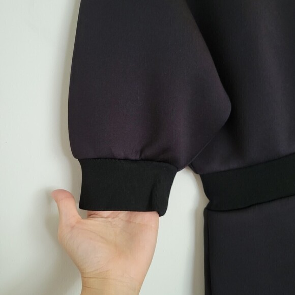 Mo & Co. Black Short Sleeve Scuba Bazinga Punk Zipper Skater Dress Size Small - Picture 4 of 11